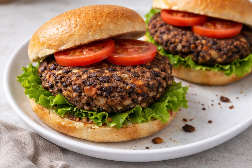 5-minute Prep Veggie and Black Bean Burgers (Kid-Approved, No Measuring Required)